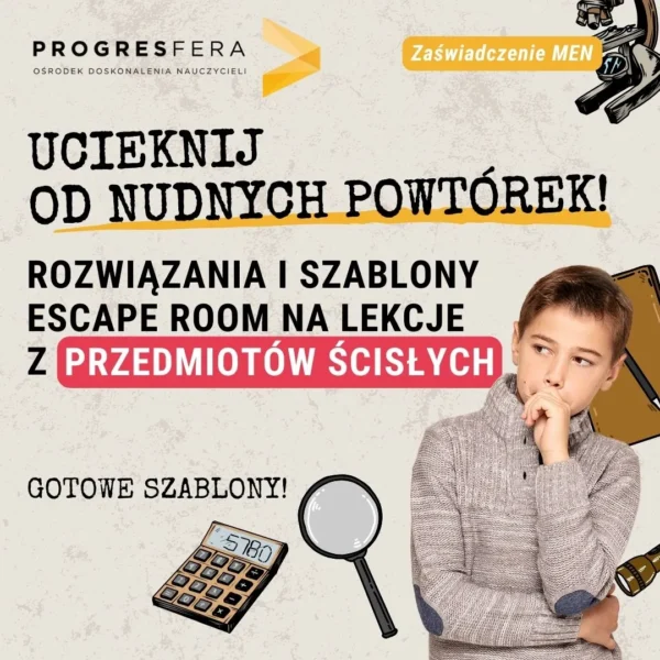 szablony escape room lekcje z przedmiotów ścisłych